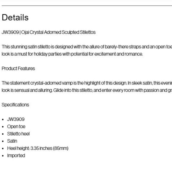 NEW $190 Jewel Badgley Mischka Black Satin OJAI Party Heels with Crystals sz 8 - Picture 6 of 12